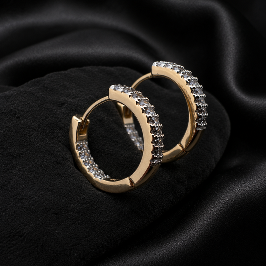Diamond Hoop Pave Earrings