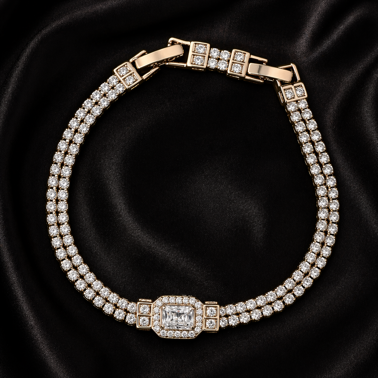 Double Row Centre Stone Bracelet