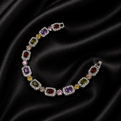 Royal Gemstone Halo Bracelet