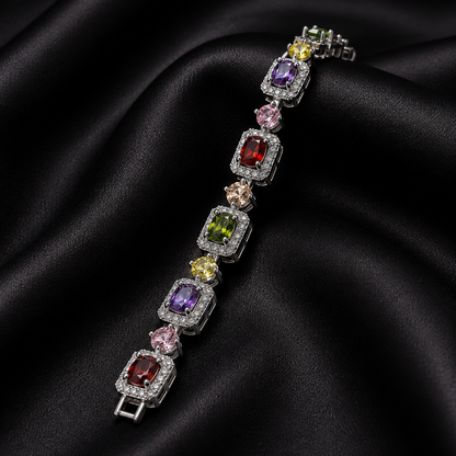 Royal Gemstone Halo Bracelet
