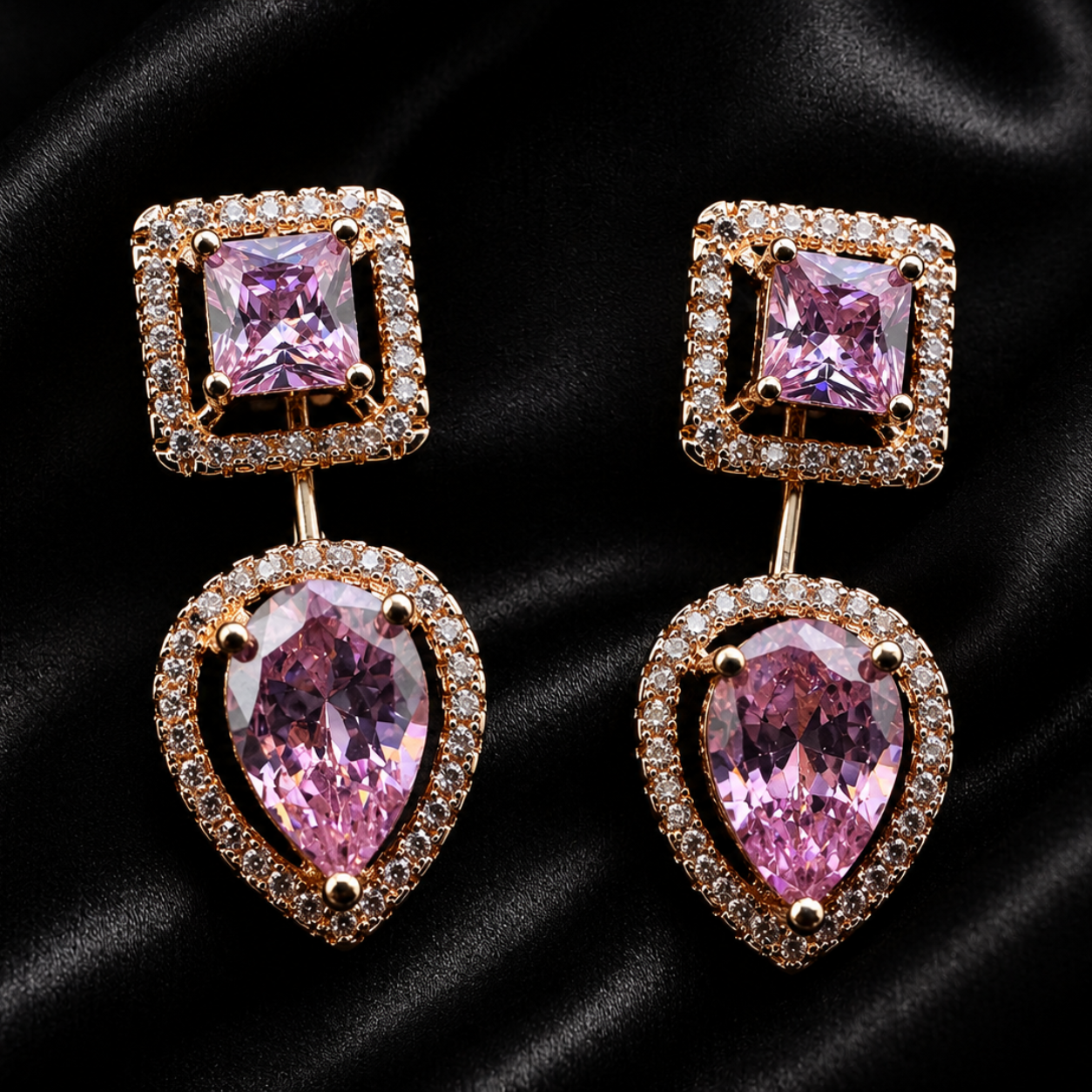 Blush Rose Drop Earrings
