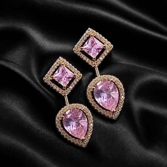 Blush Rose Drop Earrings