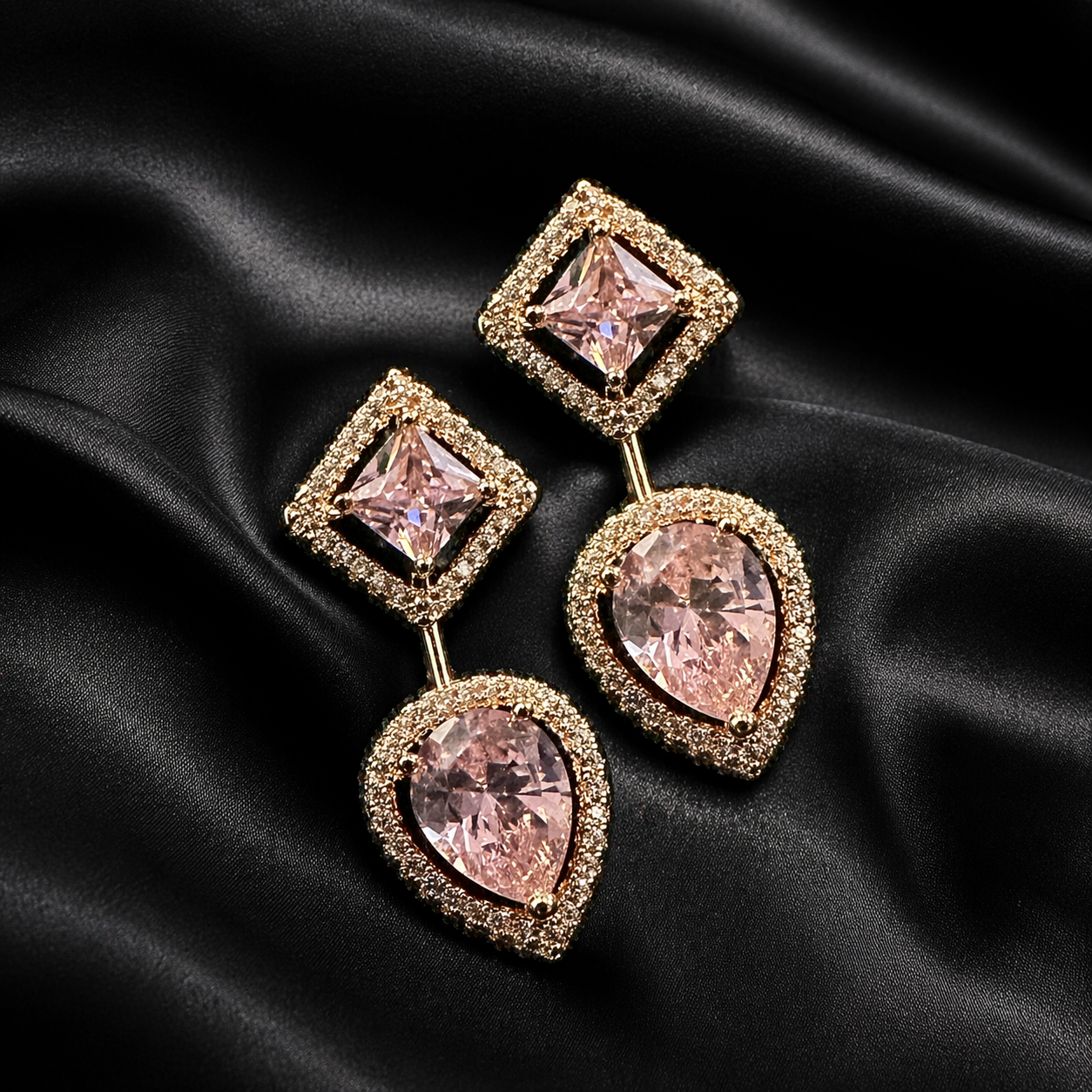Blush Rose Drop Earrings