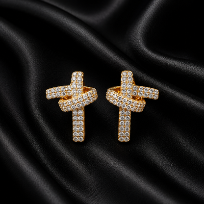 Pave Knot Stud Earrings