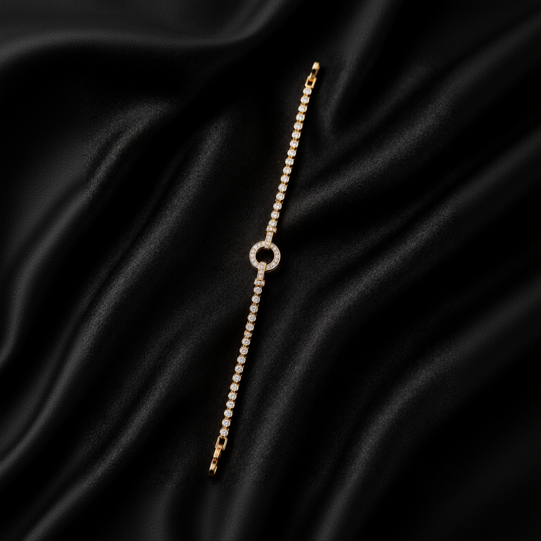 Golden Circle Tennis Bracelet