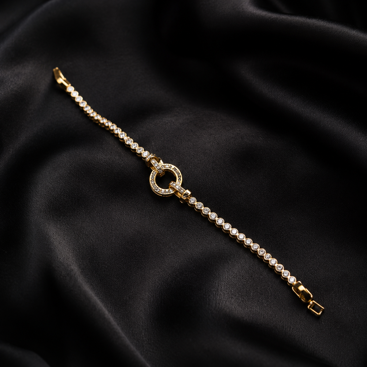 Golden Circle Tennis Bracelet