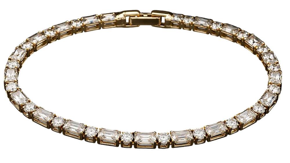 Crystal Tennis Bracelet Gold