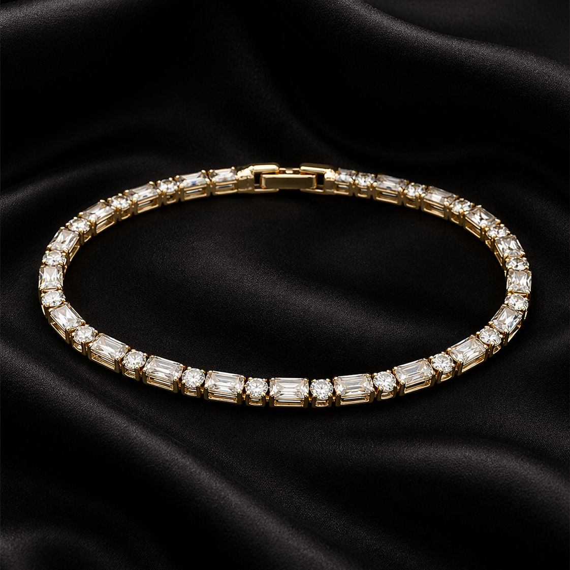Crystal Tennis Bracelet Gold