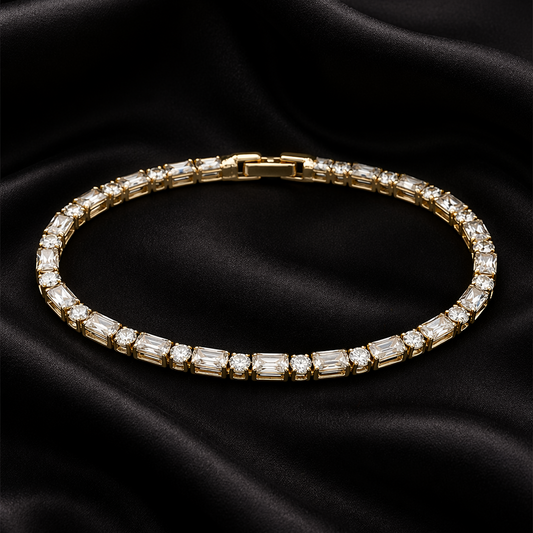 Crystal Tennis Bracelet Gold