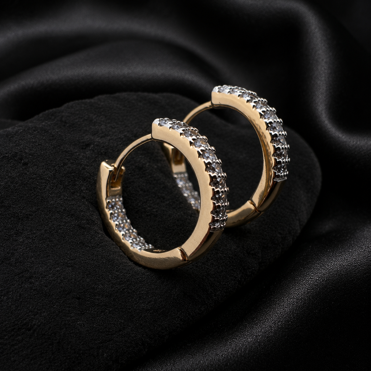 Diamond Hoop Pave Earrings