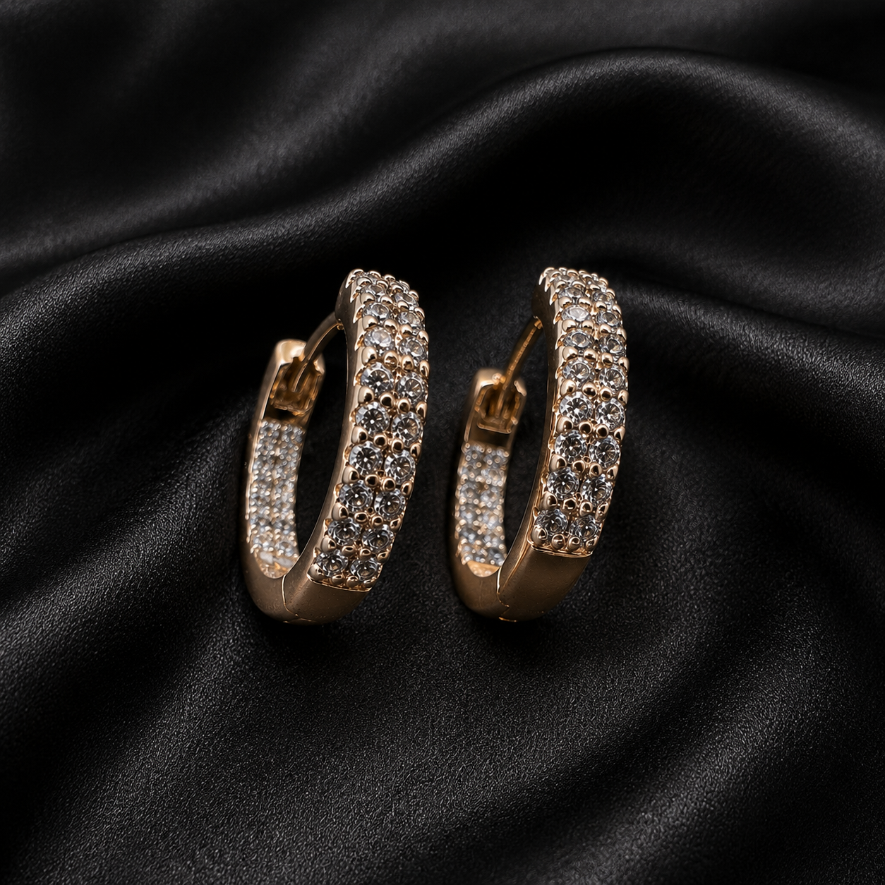 Diamond Hoop Pave Earrings