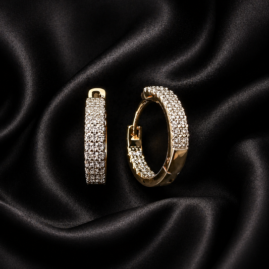 Diamond Hoop Pave Earrings