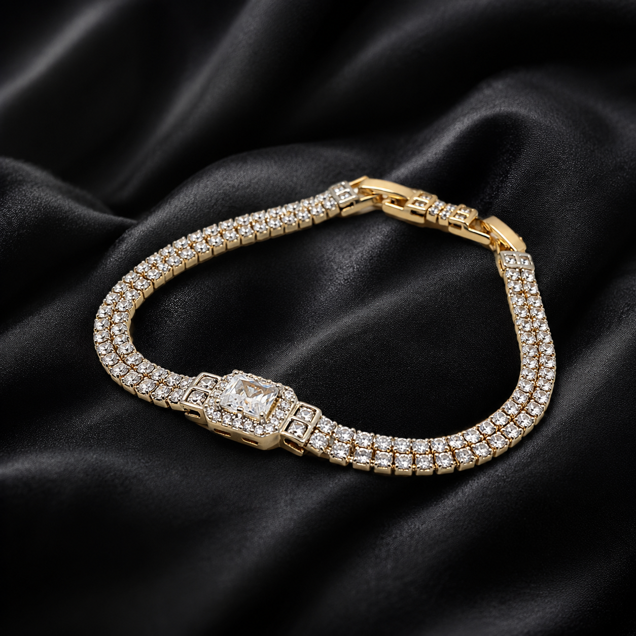 Double Row Centre Stone Bracelet