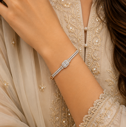 Double Row Centre Stone Bracelet