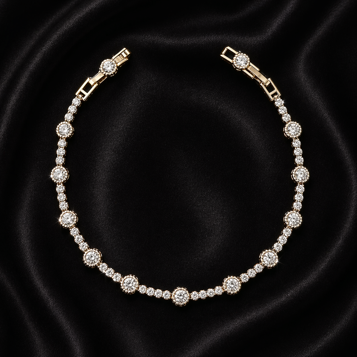Halo Diamond Station Bracelet