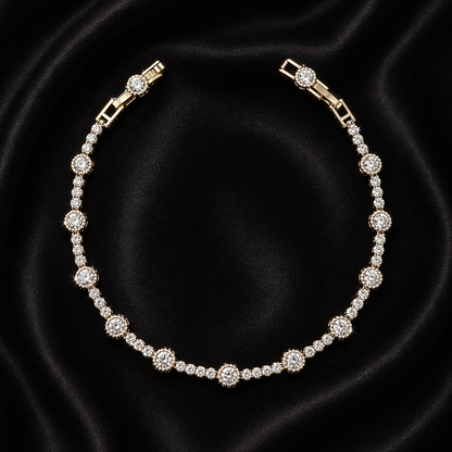 Halo Diamond Station Bracelet