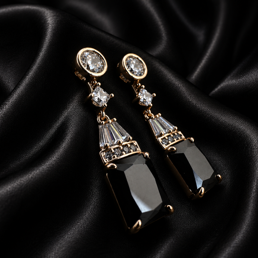 Midnight Obsidian Drop Earrings