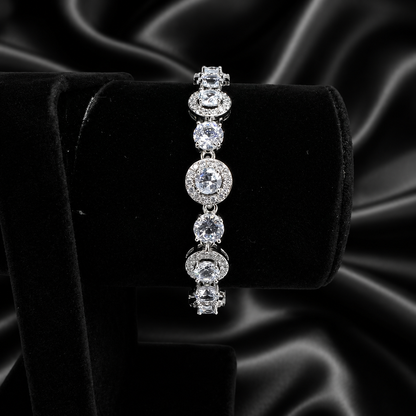 Round Halo Diamond Bracelet