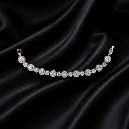 Round Halo Diamond Bracelet