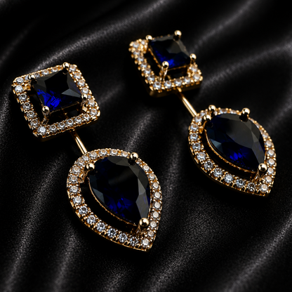 Royal Sapphire Drop Earrings