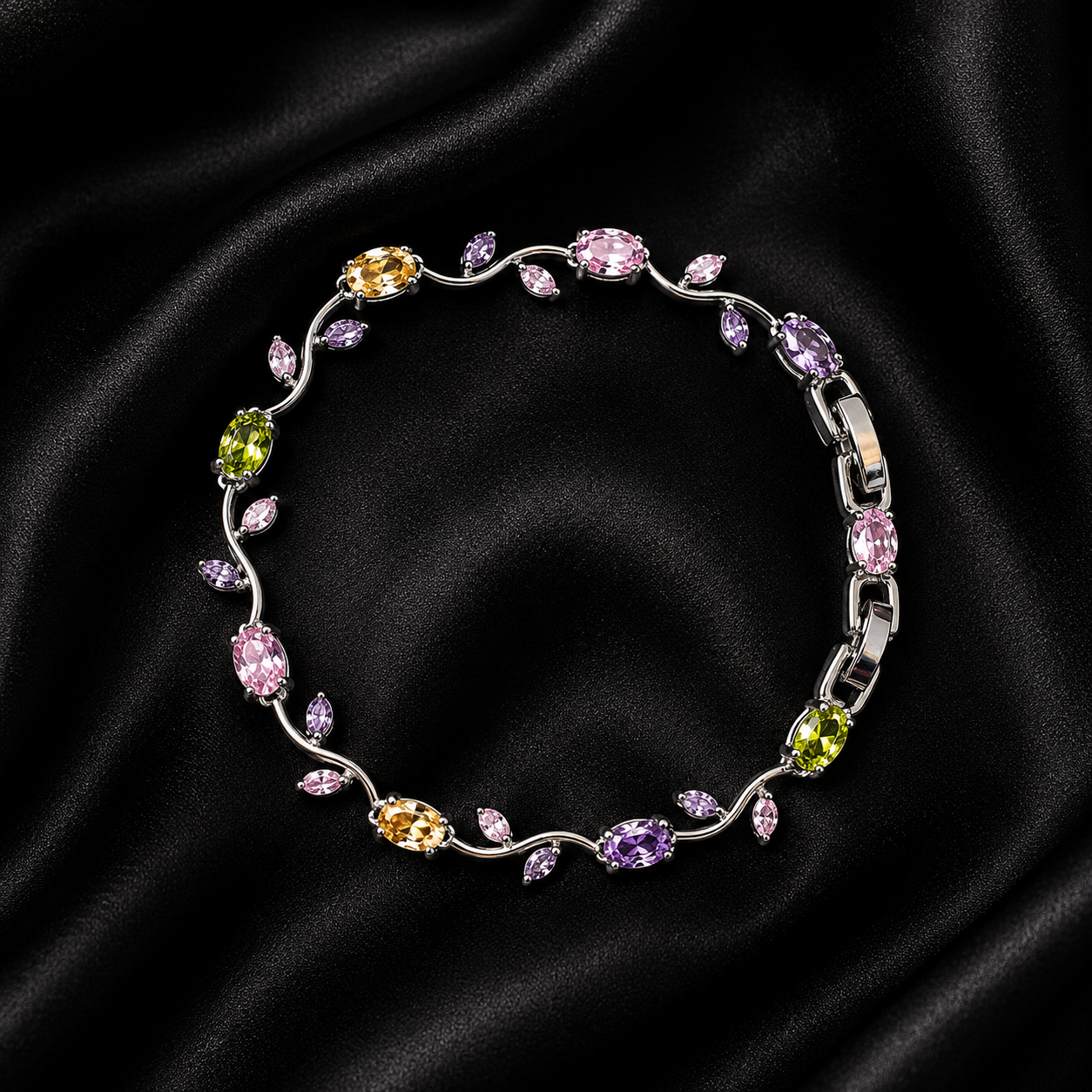 Silver Blossom Vine Bracelet