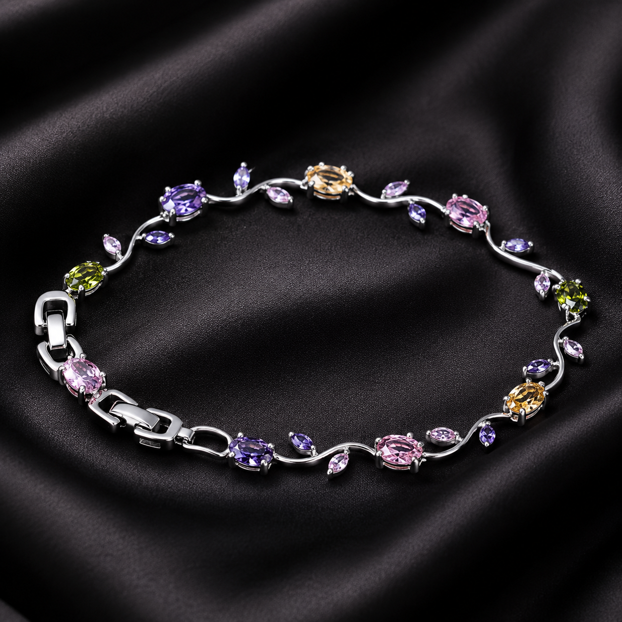 Silver Blossom Vine Bracelet