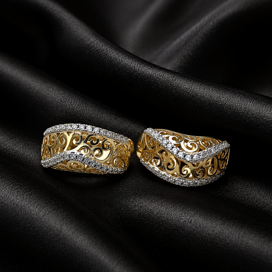 Filigree Wave Hoop Earrings