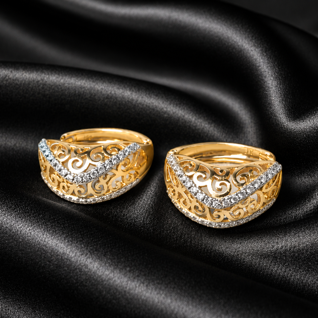 Filigree Wave Hoop Earrings