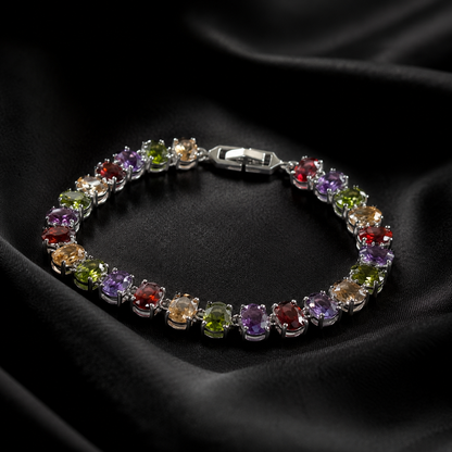 Rainbow Multi-Stone Tennis Bracelet