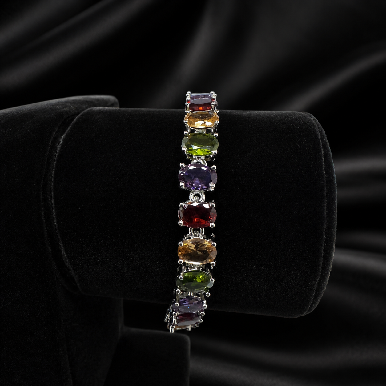 Rainbow Multi-Stone Tennis Bracelet