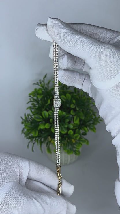 Double Row Centre Stone Bracelet