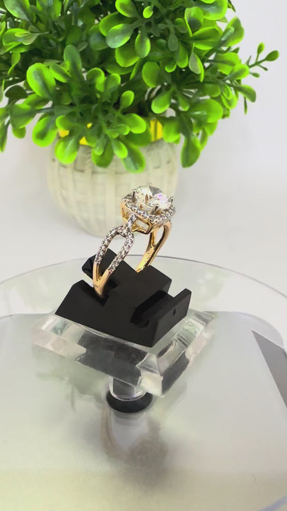 Cushion Cut Split Shank Diamond Ring