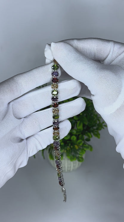 Rainbow Multi-Stone Tennis Bracelet