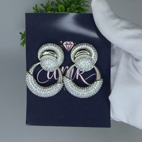 Bold Statement Drop Stud Silver