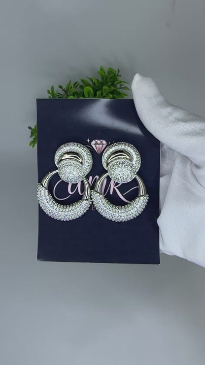 Bold Statement Drop Stud Silver