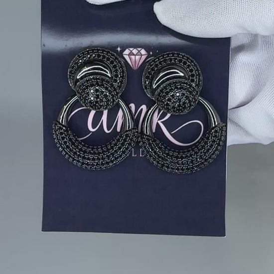 Bold Statement Drop Stud Black