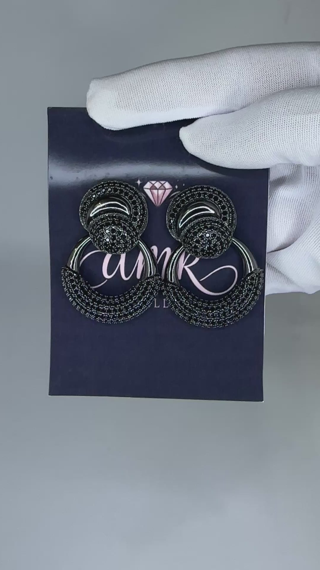 Bold Statement Drop Stud Black