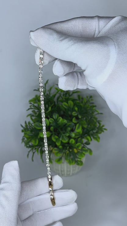 Crystal Tennis Bracelet Gold