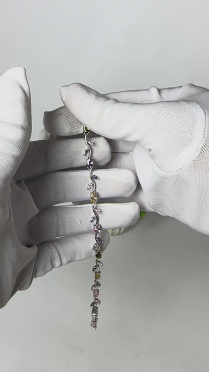 Silver Blossom Vine Bracelet