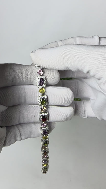 Royal Gemstone Halo Bracelet