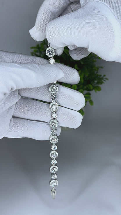 Round Halo Diamond Bracelet