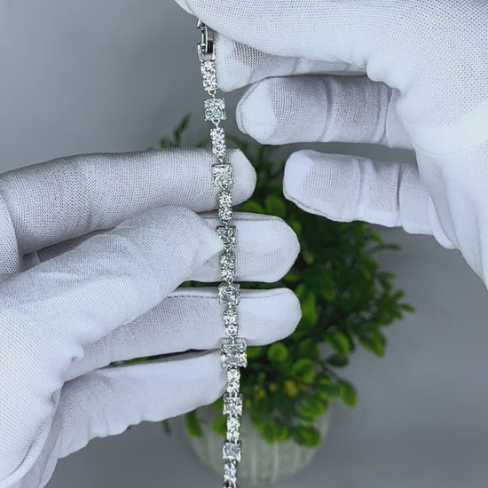 Princess Cut CZ Line Bracelet
