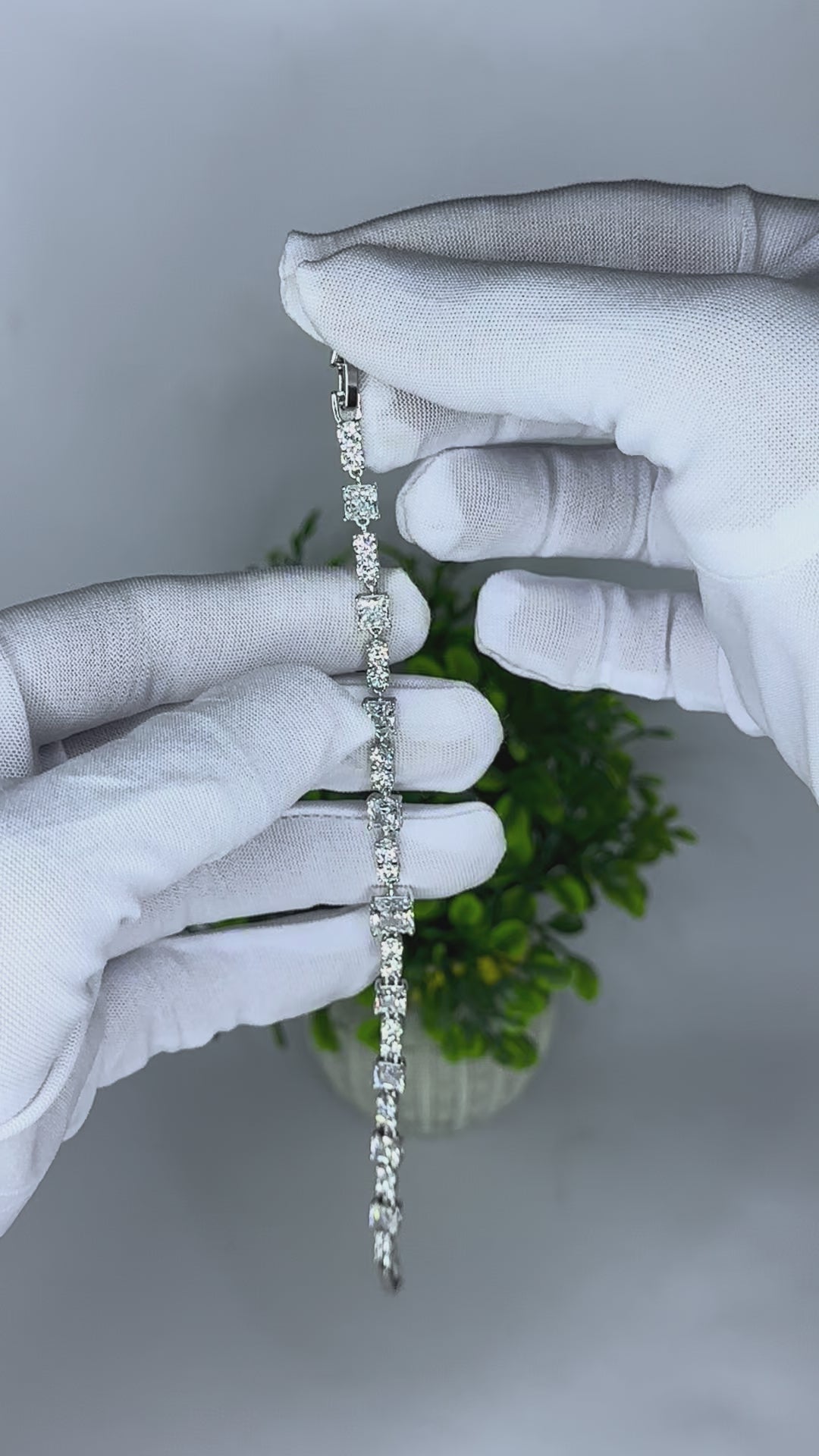 Princess Cut CZ Line Bracelet
